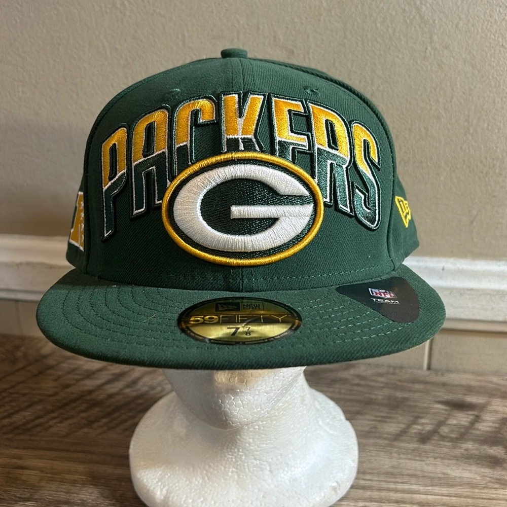 New Era Packers 59Fifty Gat/Cap 7 7/8 in Size